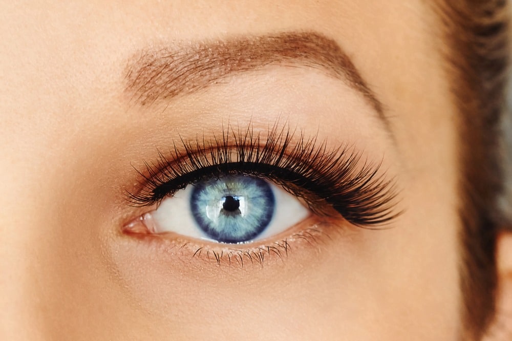 Close-up of a well-defined brow after a lifting procedure 